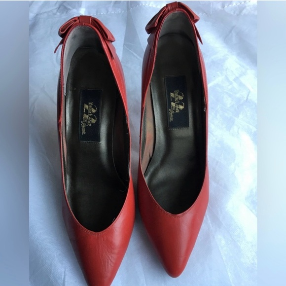 Vintage Red Leather Heels - Picture 1 of 4